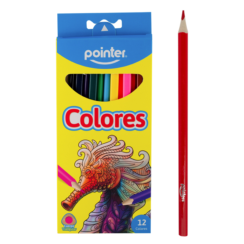 LAPICES DE COLORES x12PZS - CUERPO TRIANGULAR