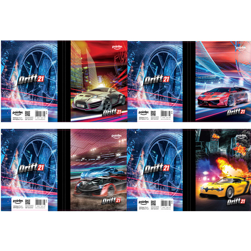 LIBRETA EMPASTADA 5 MATERIAS - CARROS