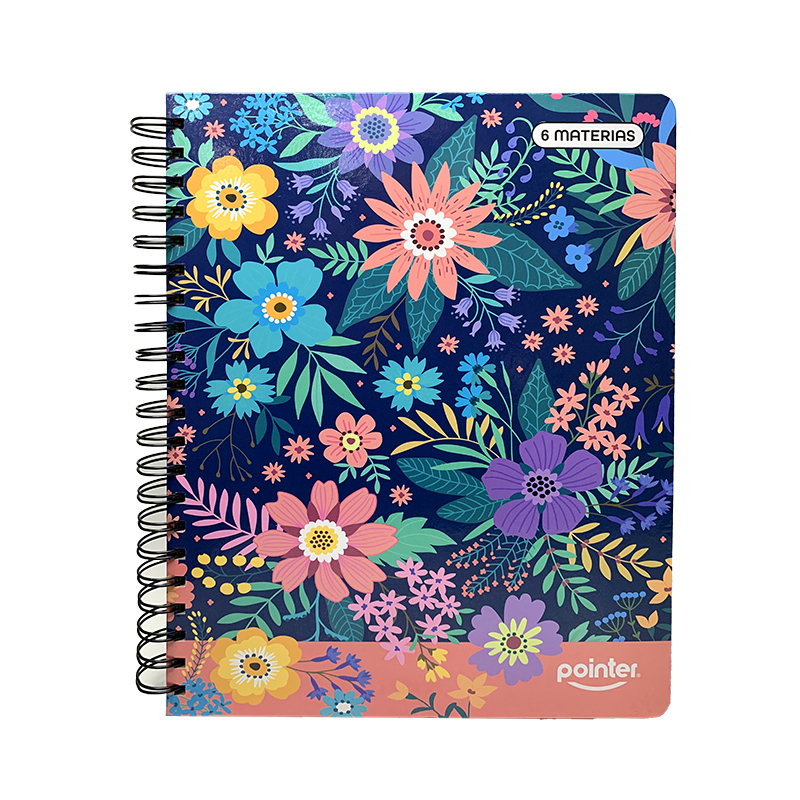 CUADERNO 6 MATERIAS (FLORES) 210 PAGS