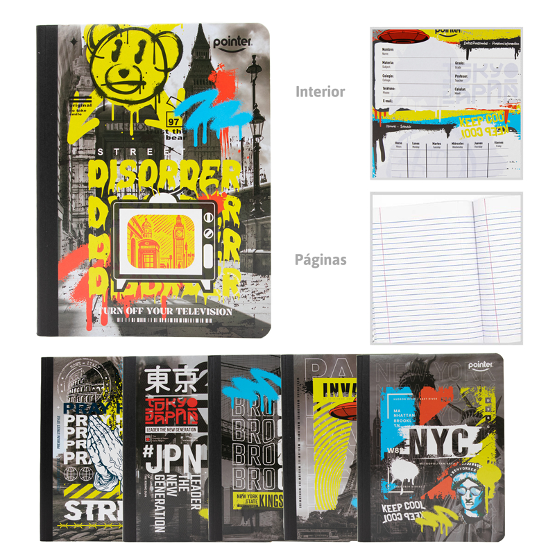 CUADERNO COSIDO A4 RAYA ANCHA x100 HOJAS