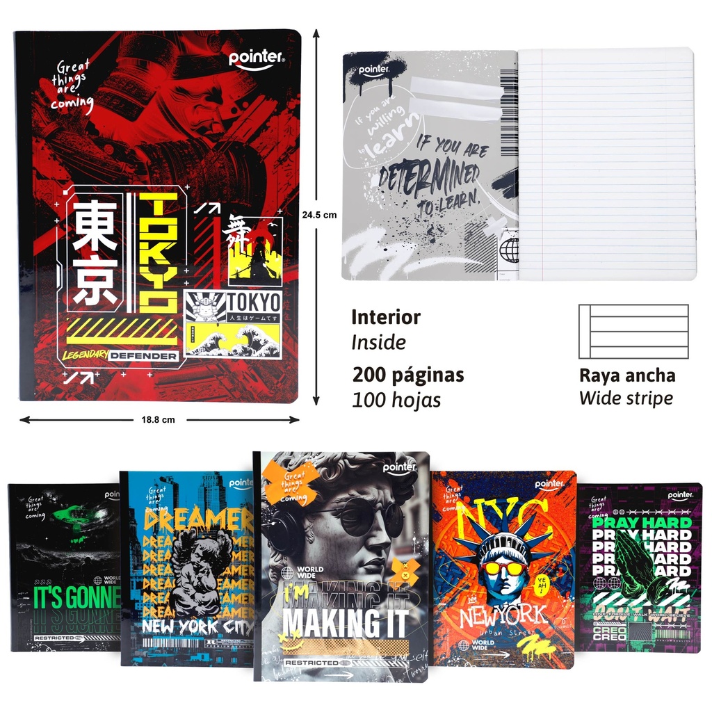 CUADERNO COSIDO RAYA ANCHA