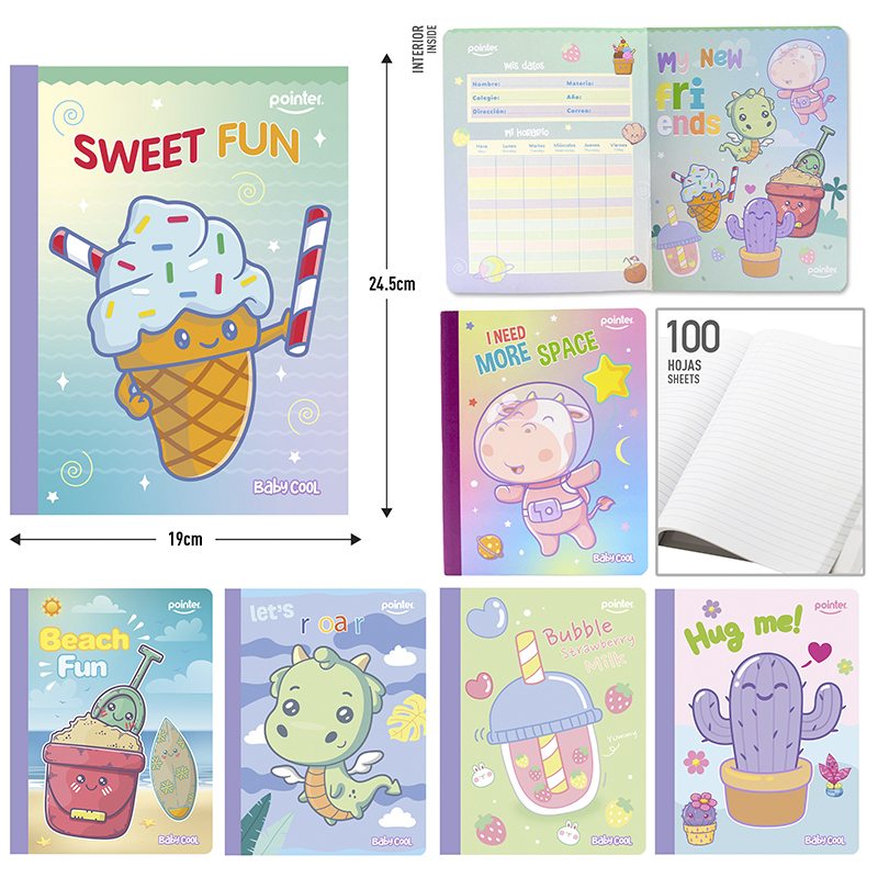 CUADERNO COSIDO RAYA ANCHA (STICKERS)