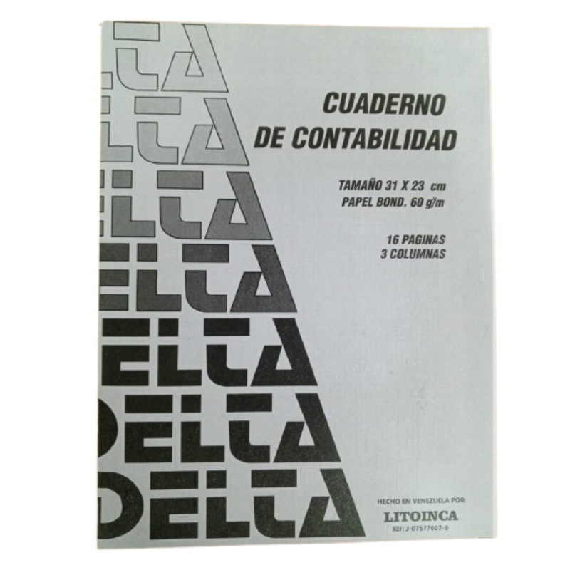CUADERNO DE CONTABILIDAD DELTA 3 COLUMNAS 16HJ