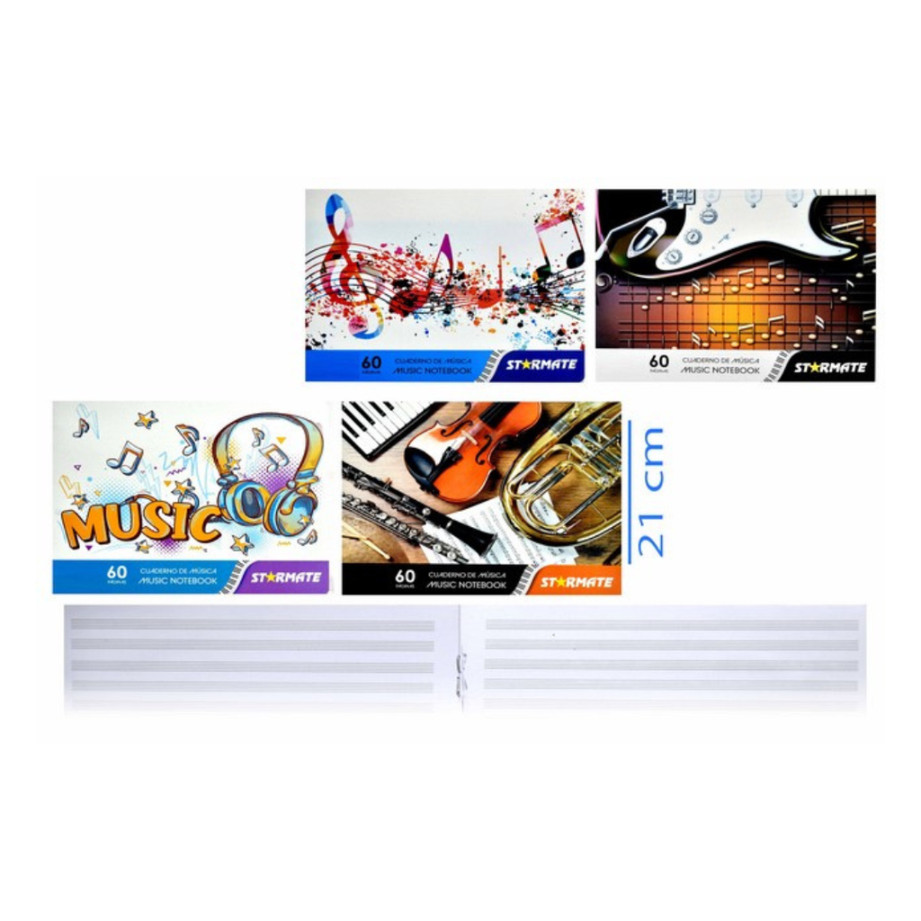CUADERNO DE MUSICA 60 HOJAS