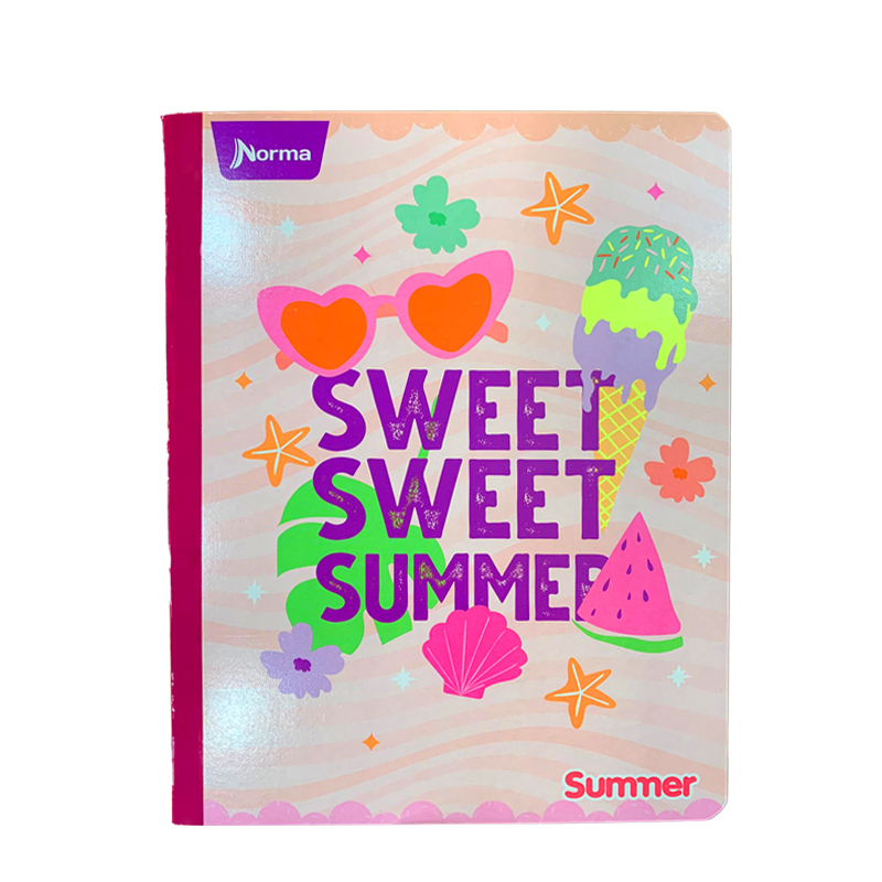 CUADERNO DOBLE LINEA CON STICKER