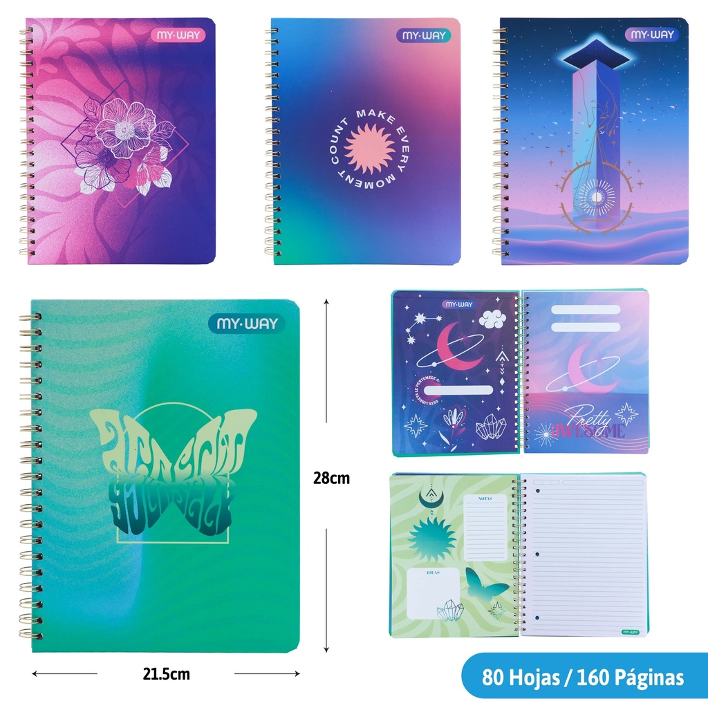 LIBRETA ESPIRAL x80 HOJAS (FEMENINO)