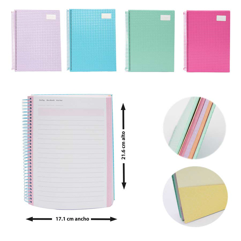 CUADERNO ESPIRAL 3 MATERIAS 16.8 x 21.5 cm
