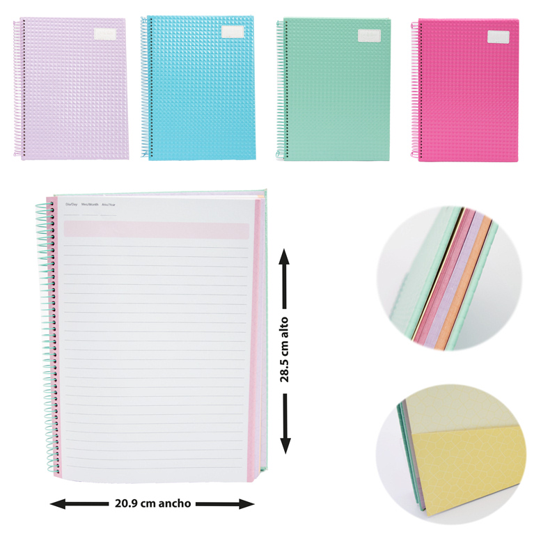 CUADERNO ESPIRAL 3 MATERIAS 20.8 x 28.4 cm