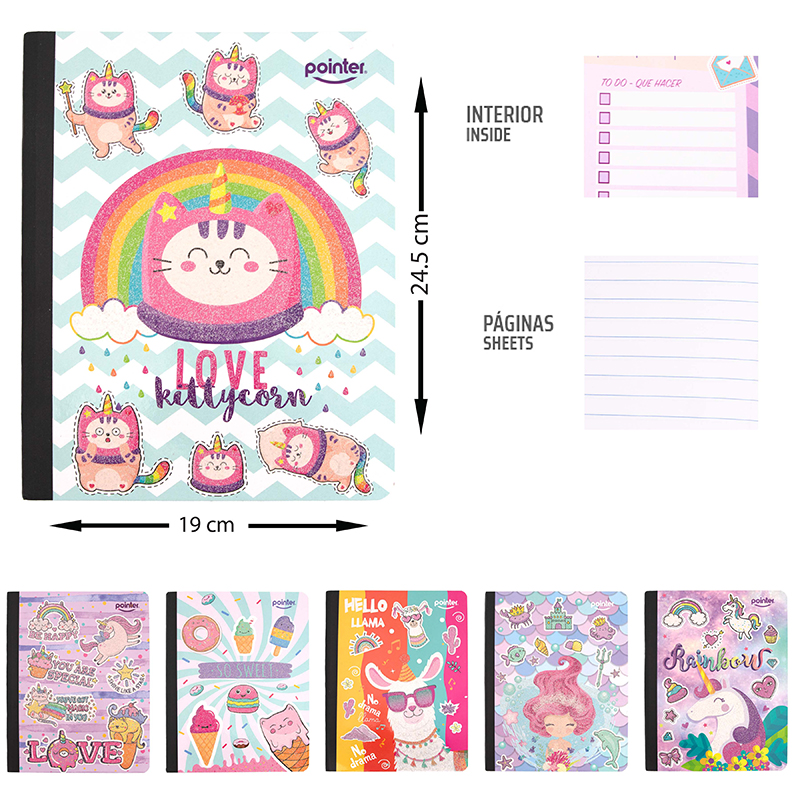 CUADERNO RAYA ANCHA (INFANTIL) GLITTER