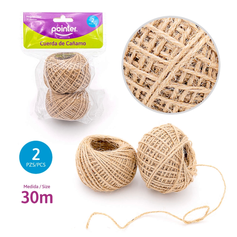 CUERDA DE CAÑAMO 30m (SET x 2 PZAS.)