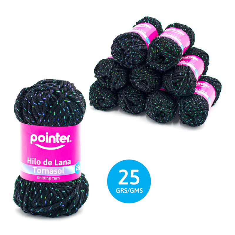 HILO DE LANA PARA MANUALIDADES NEGRO TORNASOL - 25GRS