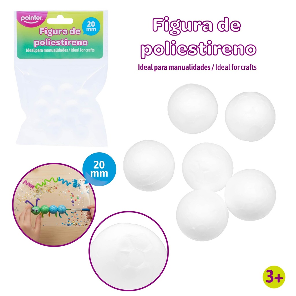 FIGURA DE POLIESTIRENO X12 PZS (ESFERA 20MM)