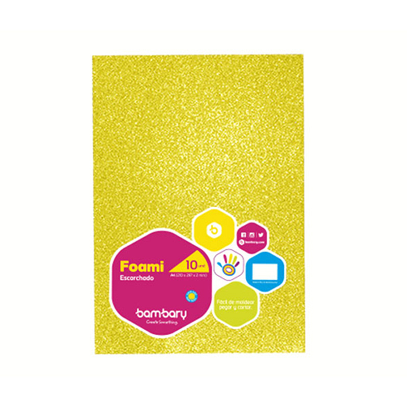 FOAMI ESCARCHADO AMARILLO GRANDE (60X80CM)