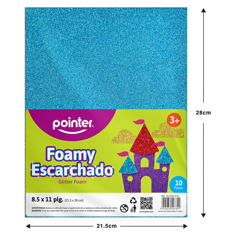 FOAMY ESCARCHADO AZUL CELESTE - CARTA (20x30CM)