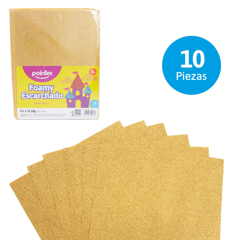 FOAMI ESCARCHADO DORADO CARTA (20X30CM)