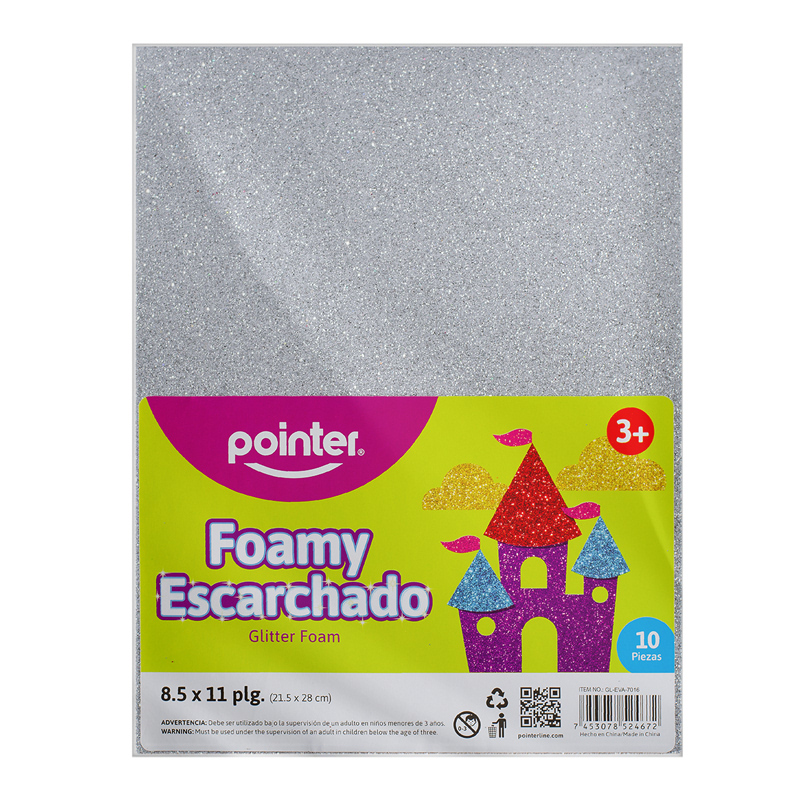 FOAMI ESCARCHADO PLATEADO CARTA (20X30CM)