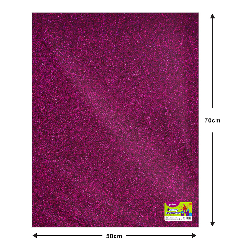 FOAMI ESCARCHADO FUCSIA LAMINA (50X70CM) 