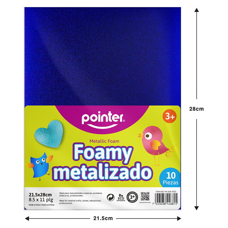 FOAMI METALIZADO AZUL CARTA (20X30CM) 