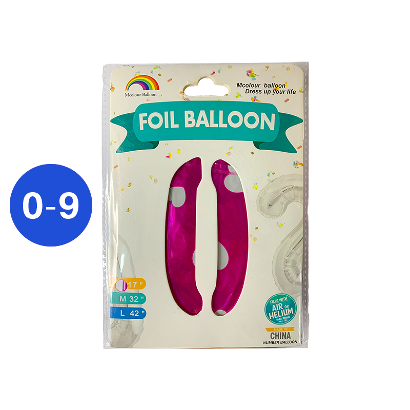 GLOBO NUMERO FUCSIA PUNTOS 17 