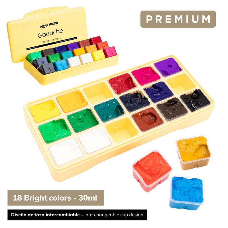 GOUACHE 30ML x18 COLORES