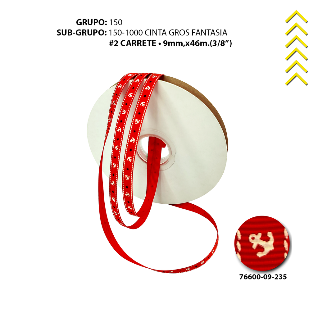 GRO #2 FANTASIA ANCLAS BLANCO/ROJO