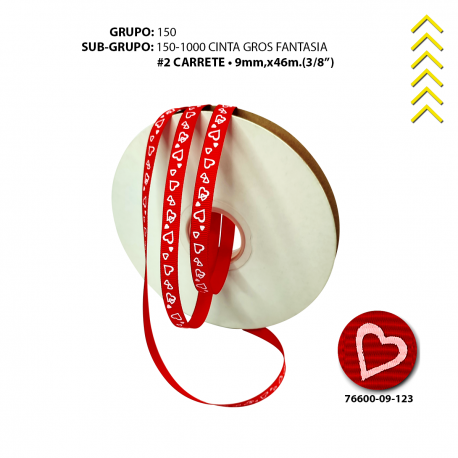 GRO #2 FANTASIA CORAZONES ROJO/ROJO 