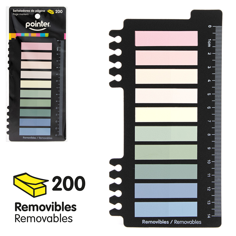 SEÑALADORES DE PAGINA ADHESIVOS (PASTEL) - x200PZAS