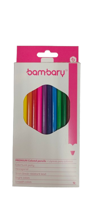 LAPICES DE COLORES HEXAGONALES x12 UND