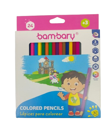 LAPICES DE COLORES HEXAGONALES x24 UND