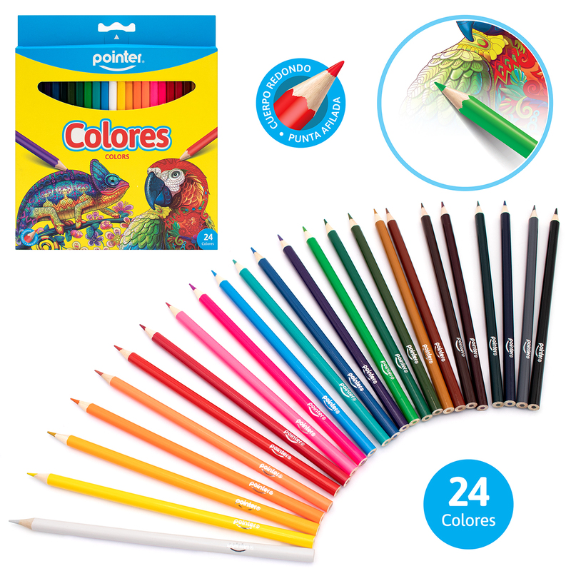 LAPICES DE COLORES LARGOS x 24 COLORES