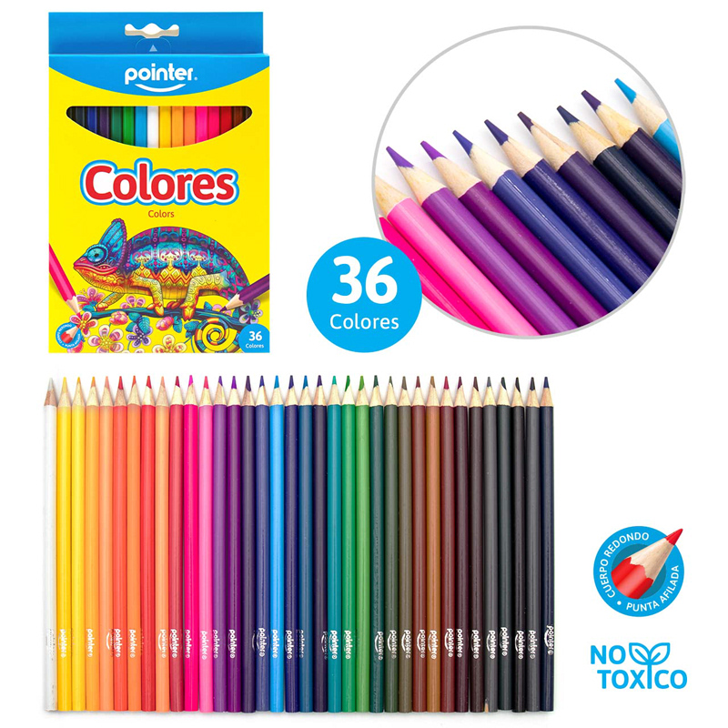 LAPICES DE COLORES x36PZS - CUERPO REDONDO