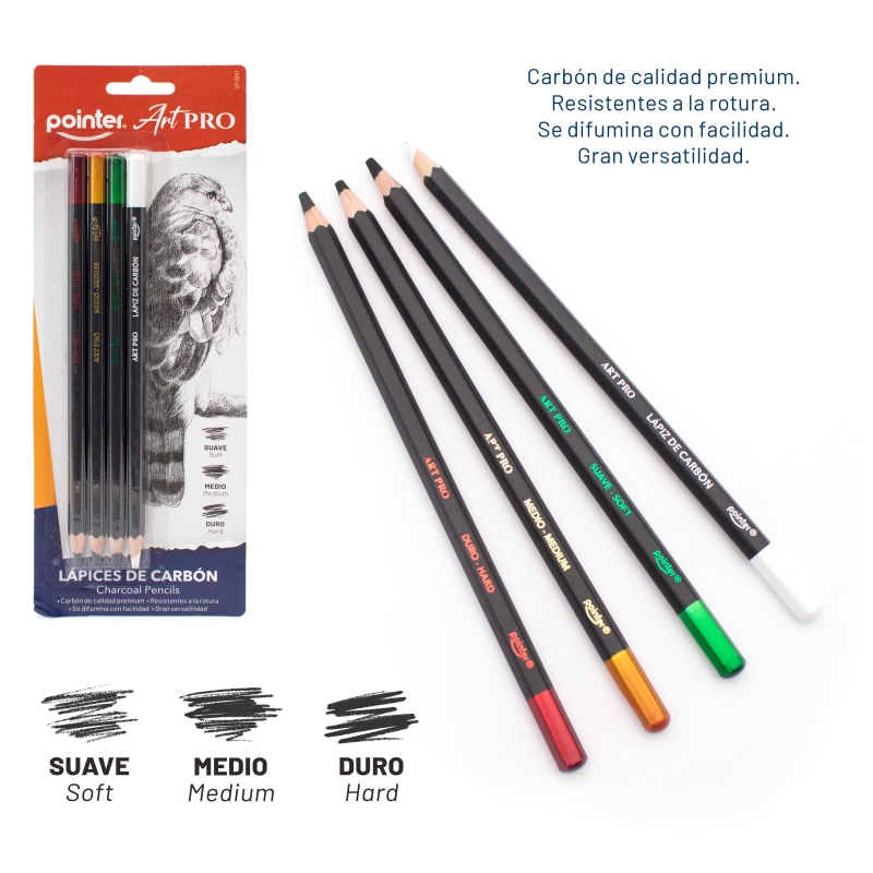 LAPICES POINTER CARBONCILLO X4