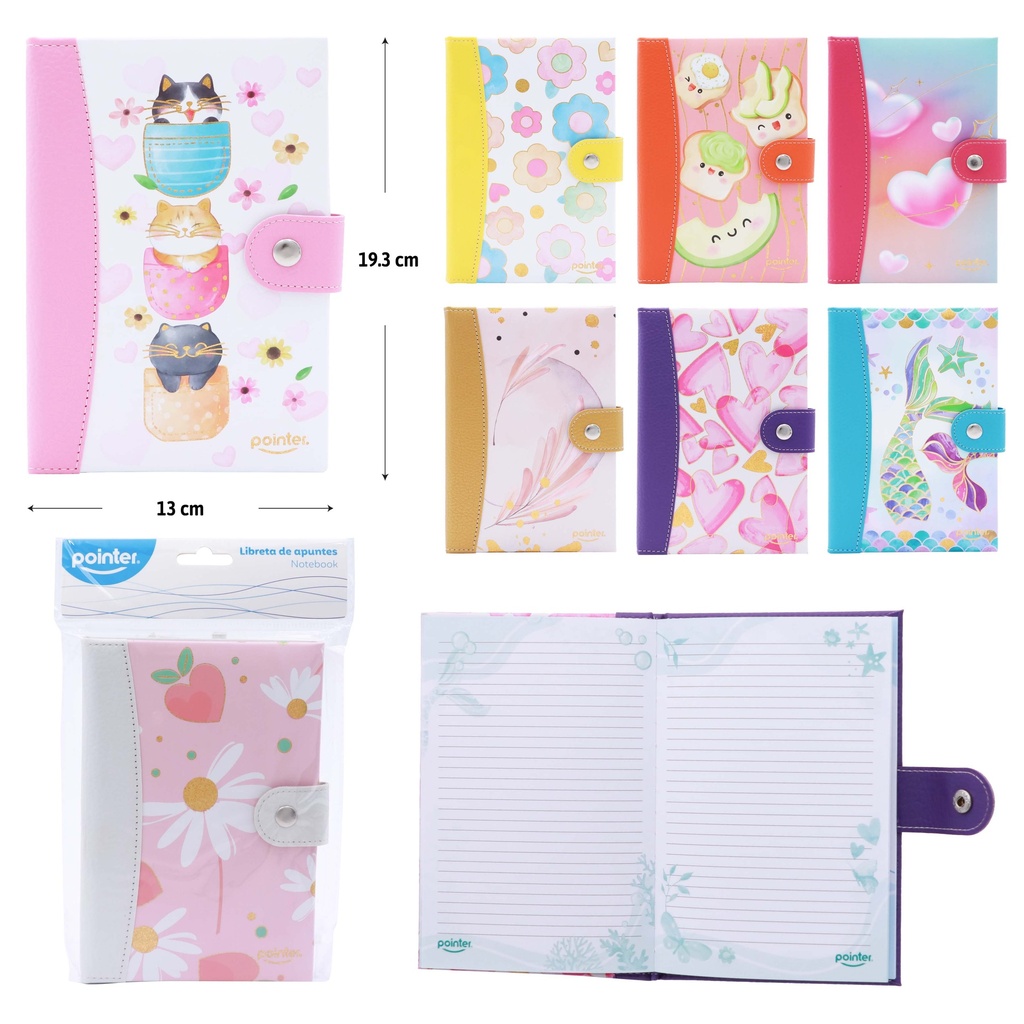 LIBRETA DE APUNTES CON BROCHE - A5 80 HOJAS DE COLORES