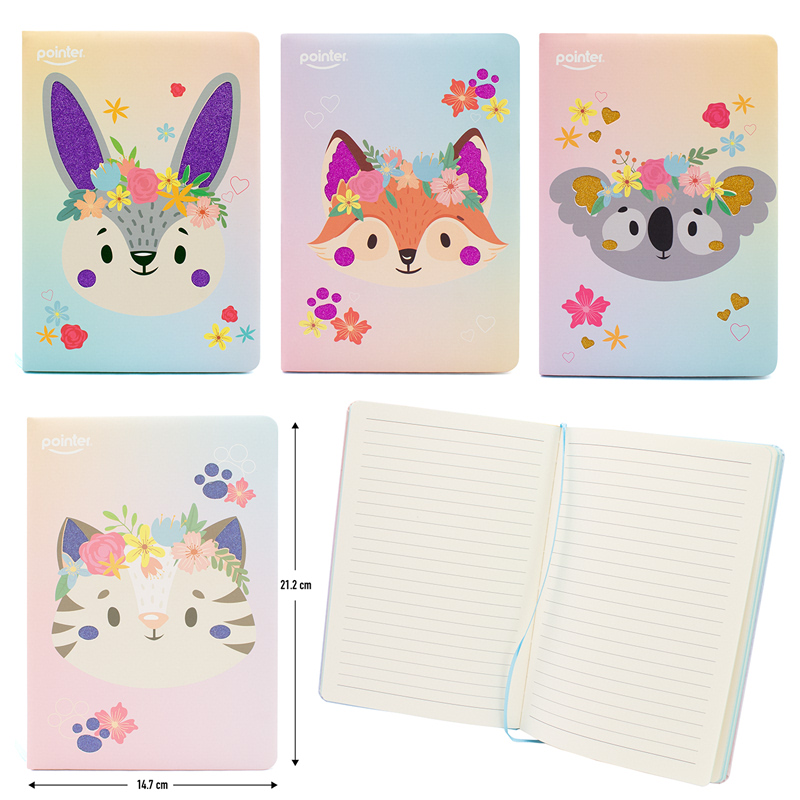 LIBRETA DE APUNTES ENCUADERNADA "KAWAII" A5 - 80 HOJAS AMARILLAS