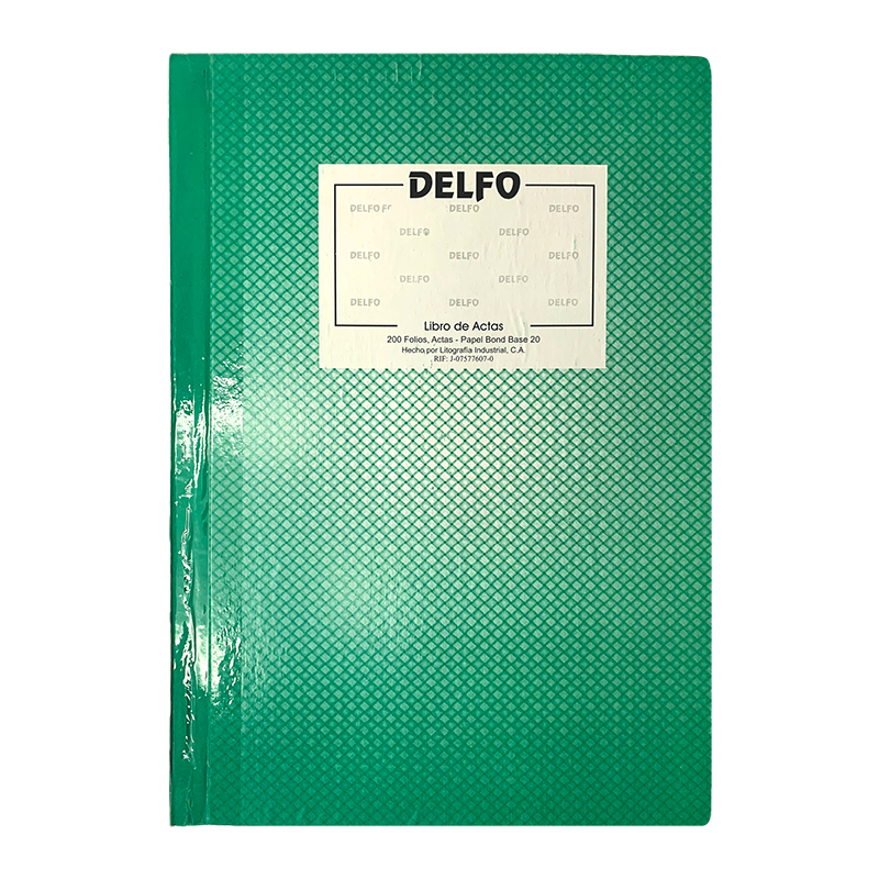 LIBRO DE ACTAS DELFO 200 FOLIOS