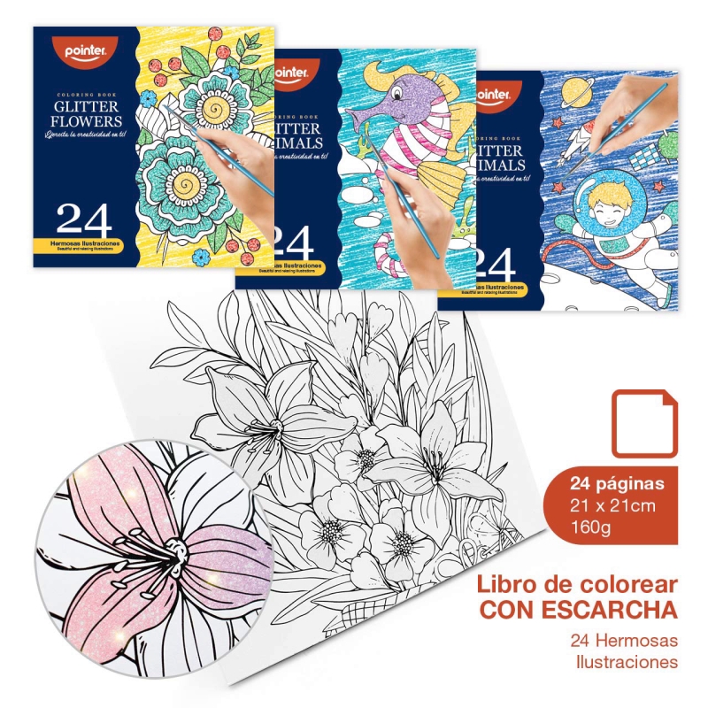 LIBRO DE COLOREAR CON ESCARCHA