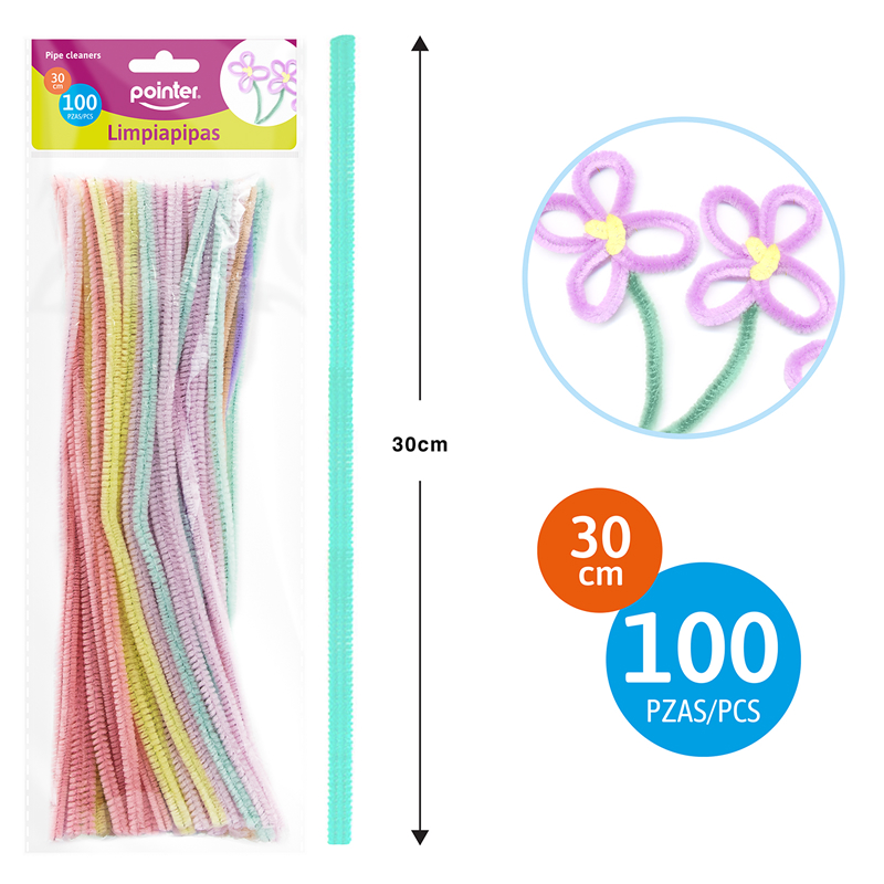 LIMPIA PIPAS PASTEL x 100 PZAS.