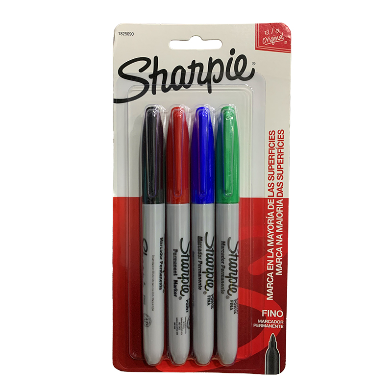 MARCADOR PERMANENTE FINO X4