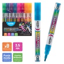 MARCADORES ACRILICOS ESCARCHADO 3,5mm x8PZS