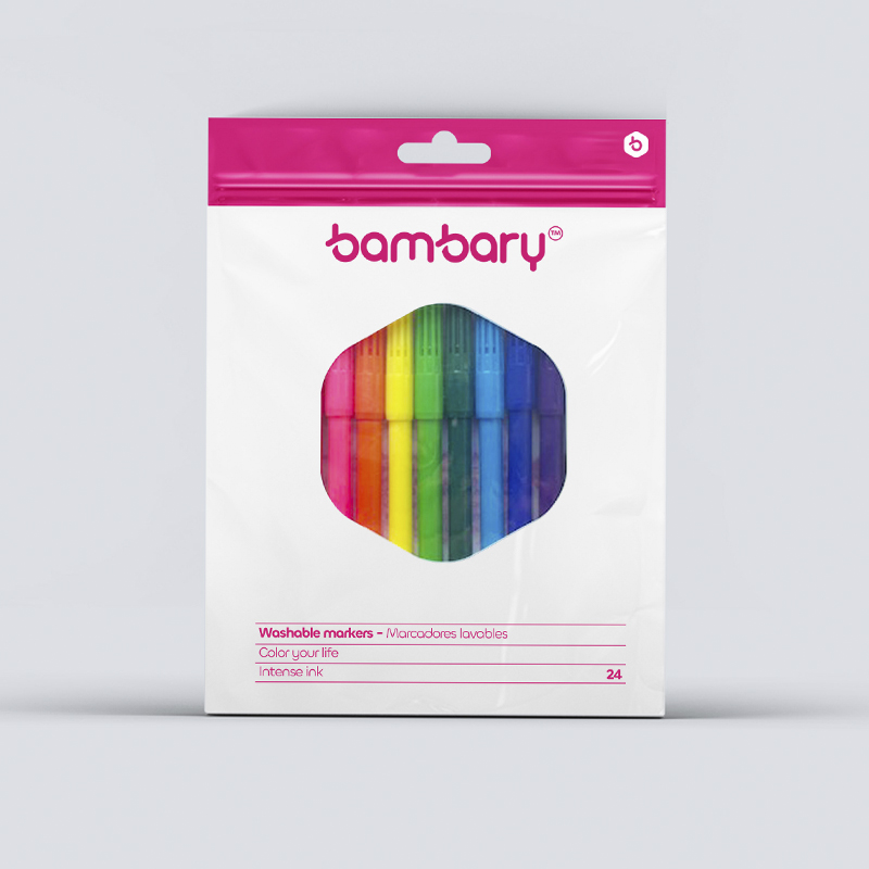 MARCADORES LAVABLES PUNTA FINA 24 UND