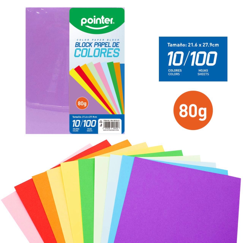 PAGINAS DE COLORES x 100 HOJAS 8 1/2x11"
