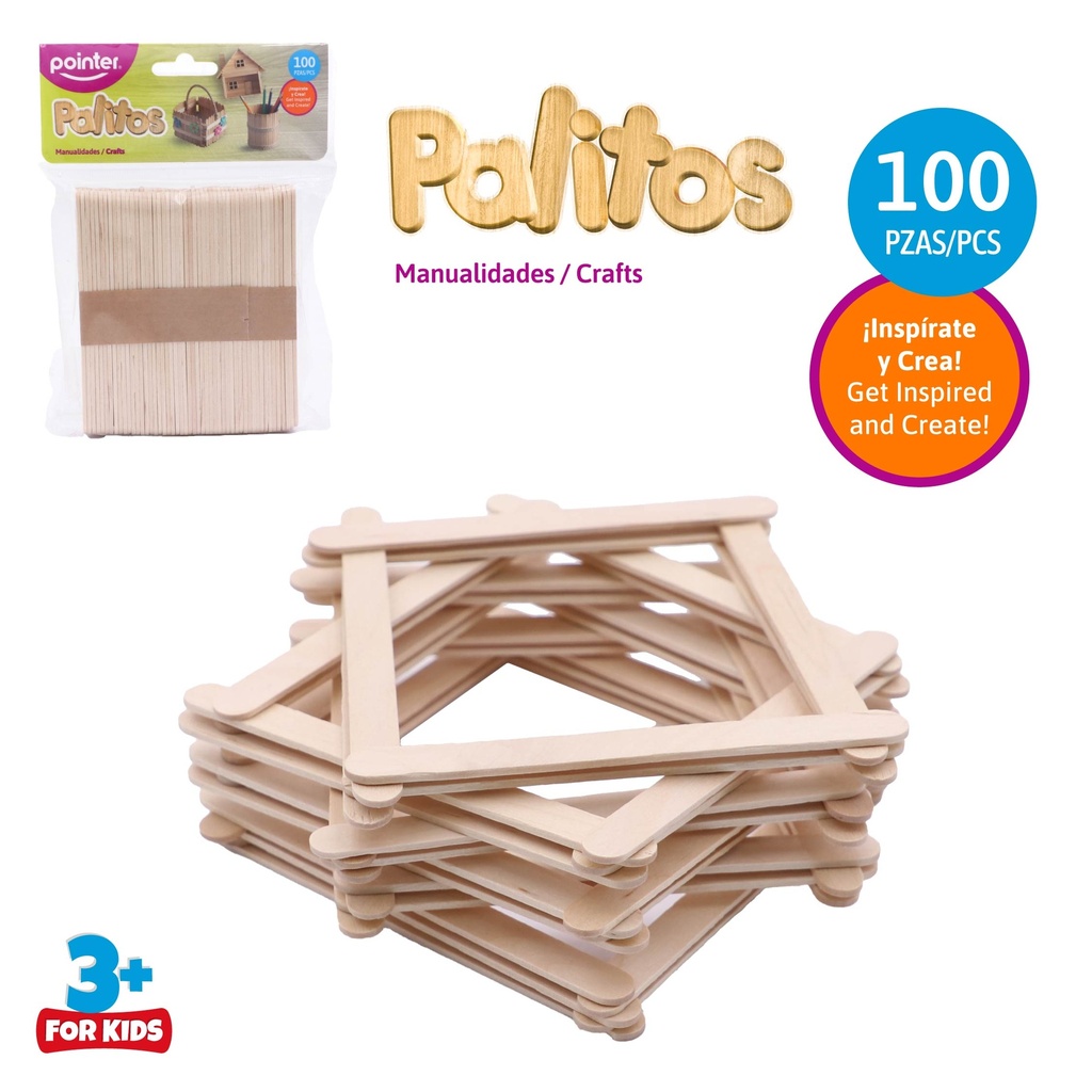 PALITOS PARA MANUALIDADES x 100 PZAS.