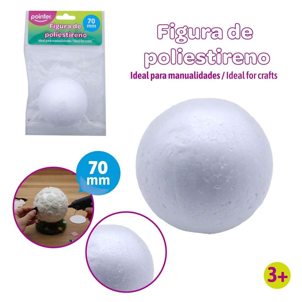 FIGURA DE POLIESTIRENO (ESFERA 70mm)