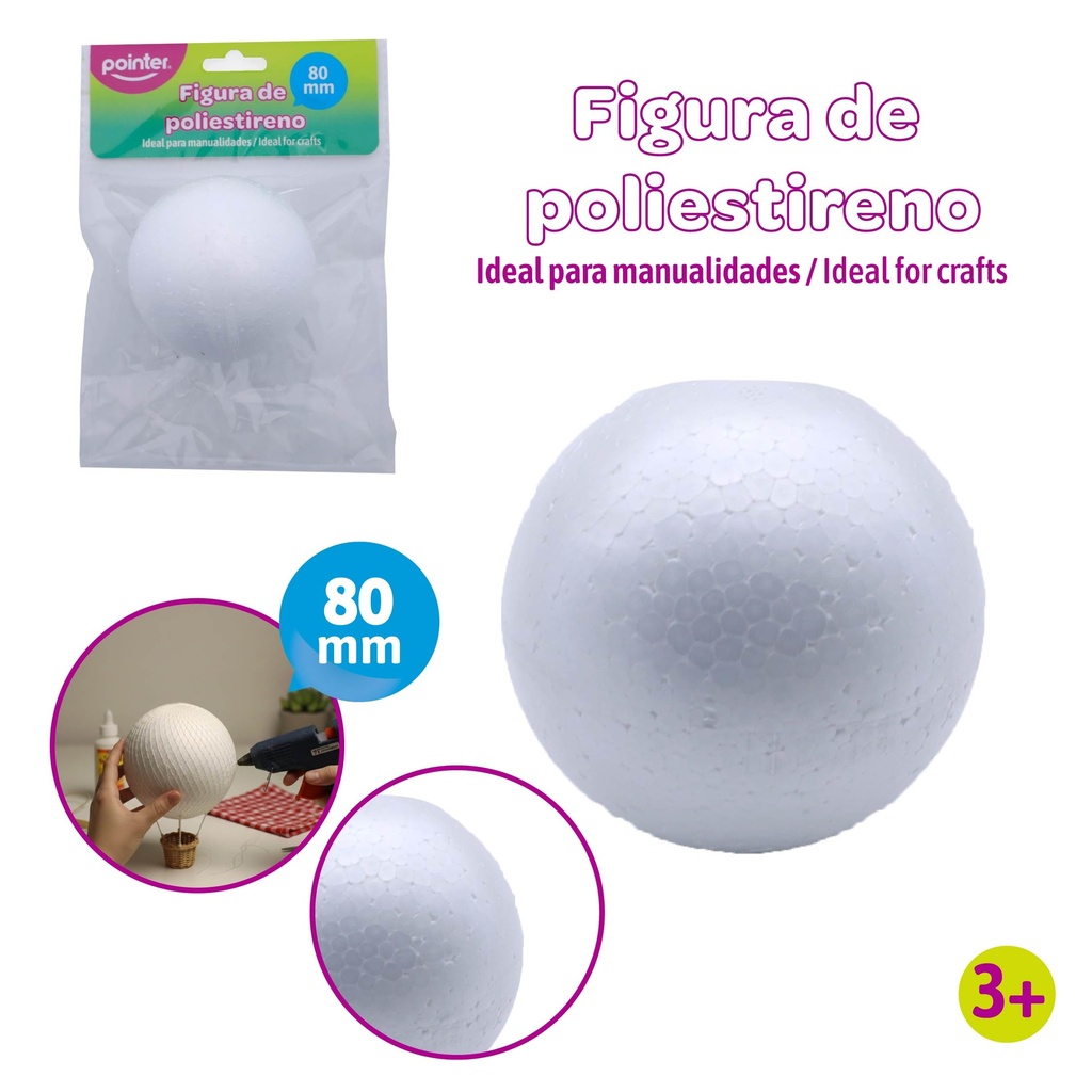 FIGURA DE POLIESTIRENO (ESFERA 80mm)