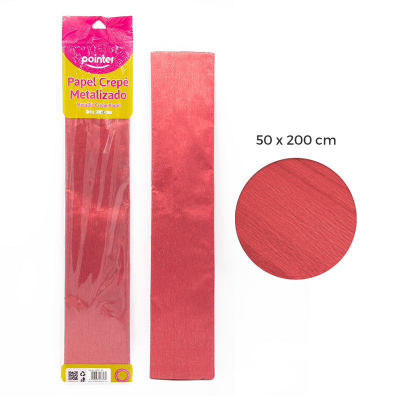 PAPEL CREPE METALIZADO - ROJO (50x200CM)