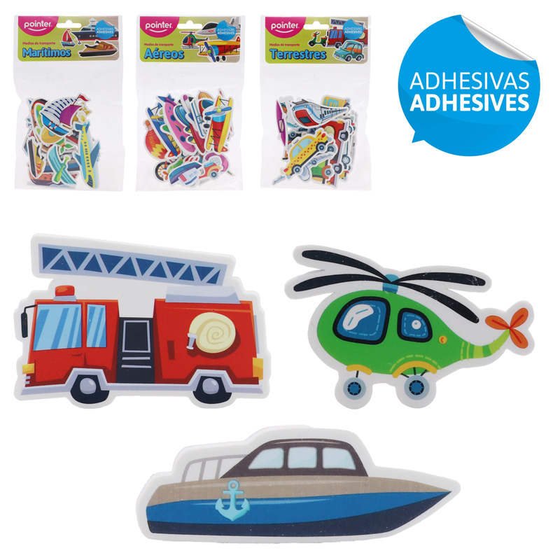 FIGURAS DE FOAMY ADHESIVAS (MEDIOS DE TRANSPORTE)
