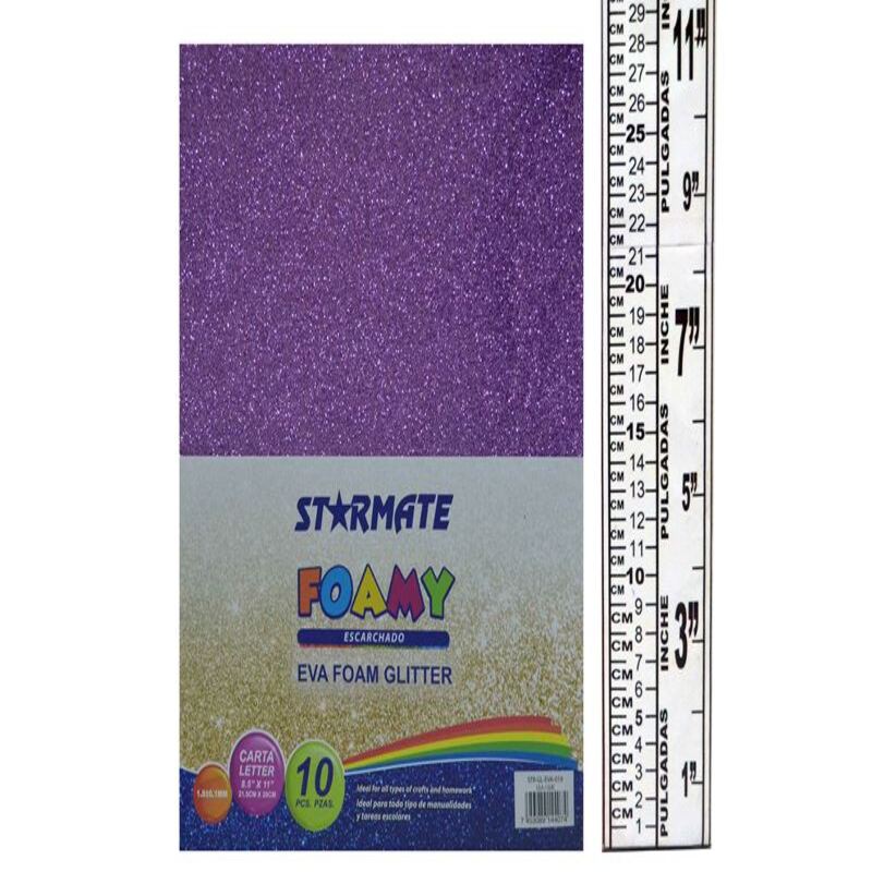 FOAMI CON ESCARCHA 21.5X 28CM LILA