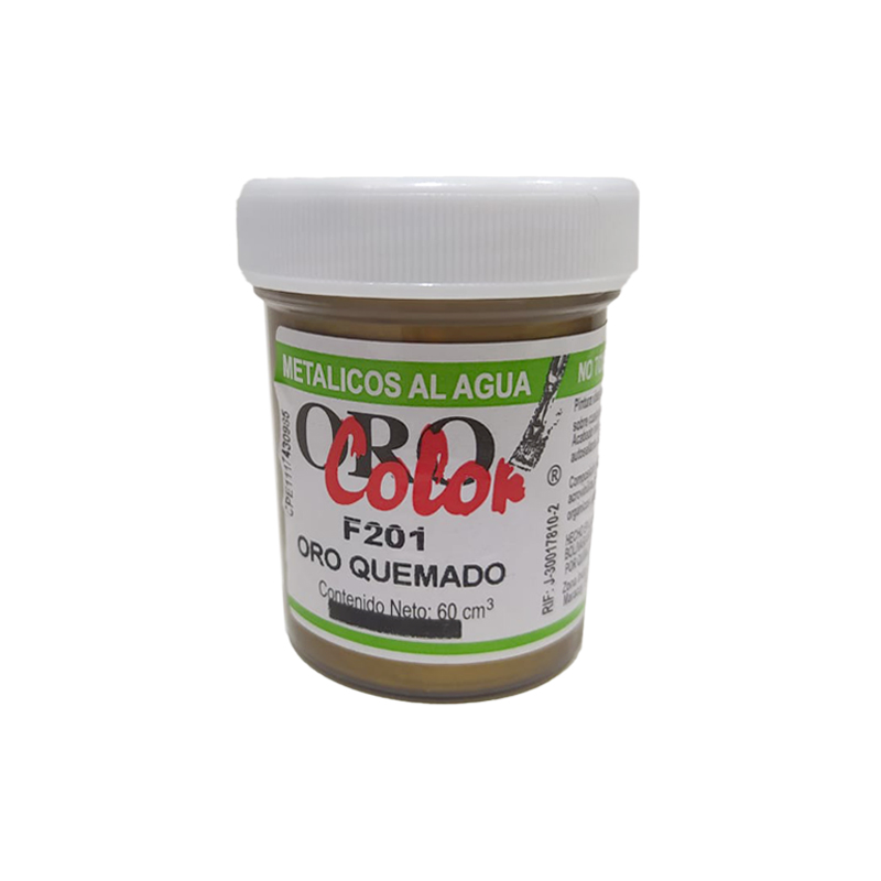 PINTURA METALICO AL AGUA ORO QUEMADO 60ML