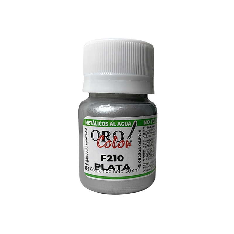 PINTURA METALICOS AL AGUA PLATA 30ML