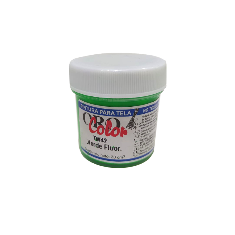PINTURA TEXTIL VERDE NEON 30ML